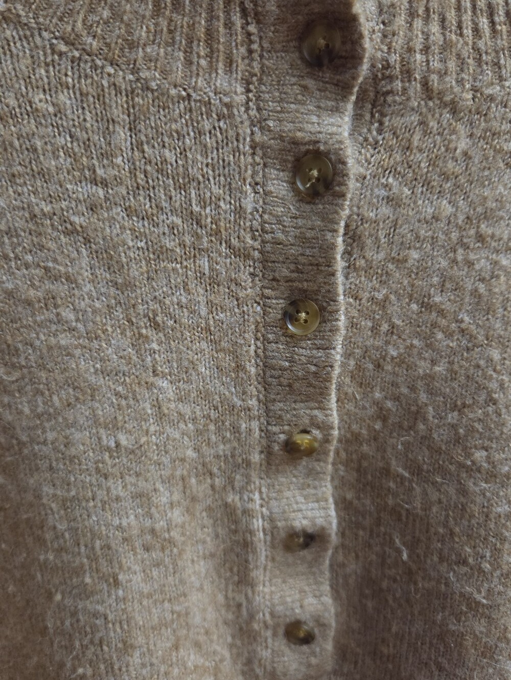 GAP Women's Medium CashSoft Tan Henley Long Sleeve Sweater with Buttons - Picture 3 of 8